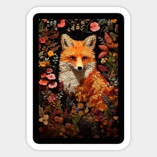 Fox in the Garden Sticker